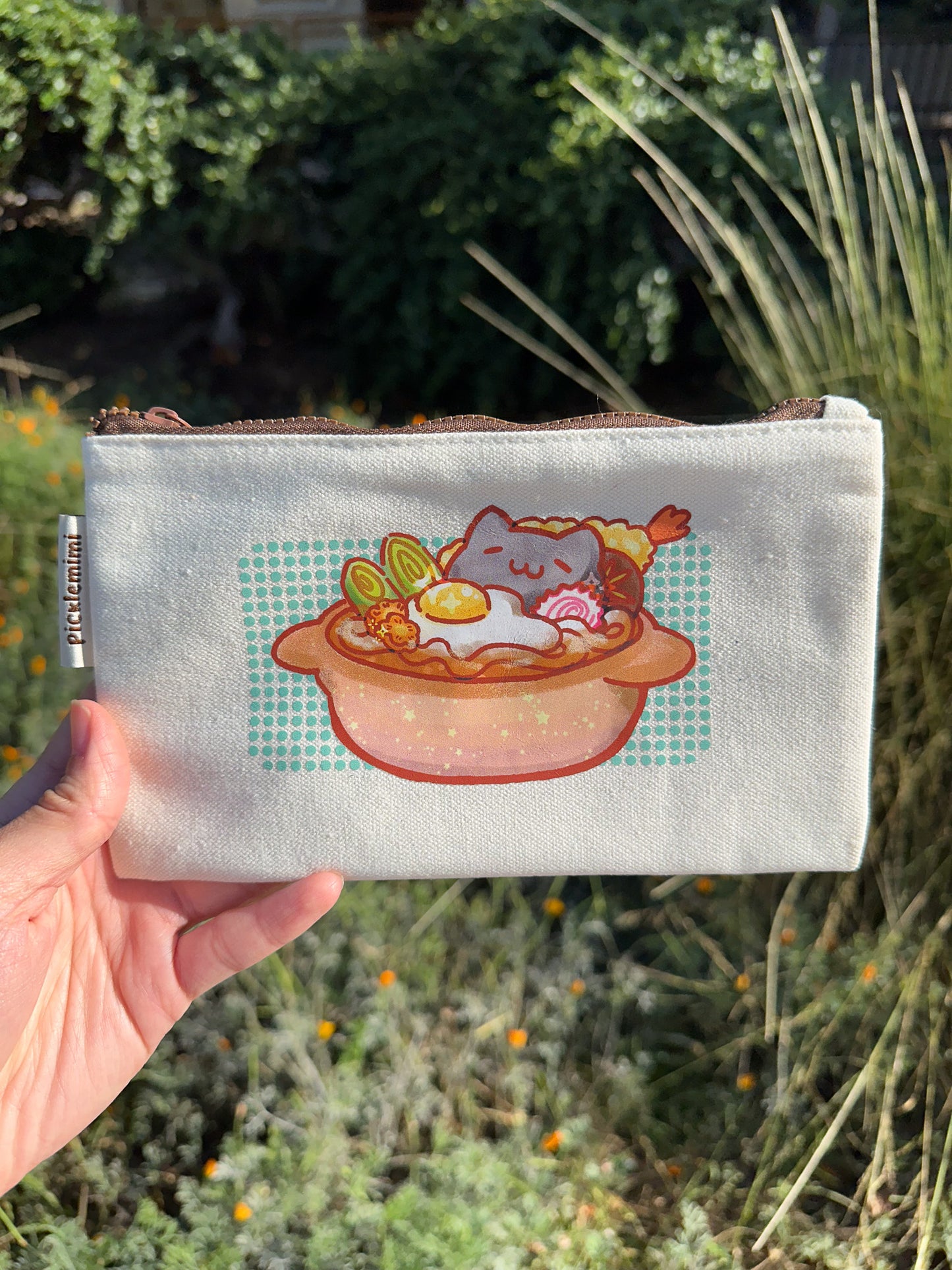 Udon Hotpot Cat Cotton Pouch - Medium
