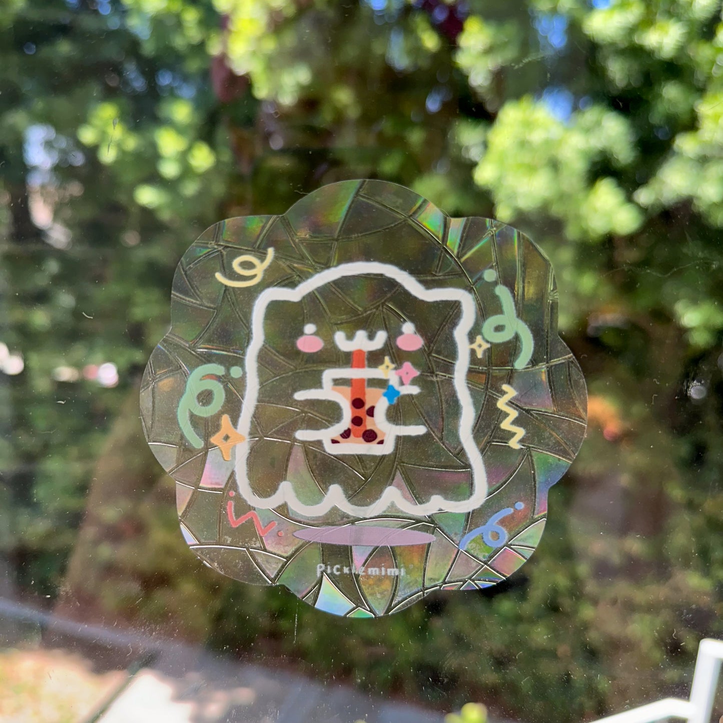 Boba Ghost Kitty Sun-Catcher Window Cling