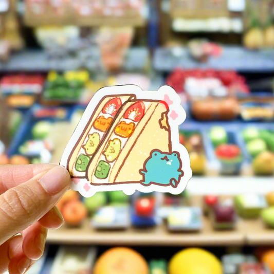 Fruit Sandwich Frog Vinyl Sticker