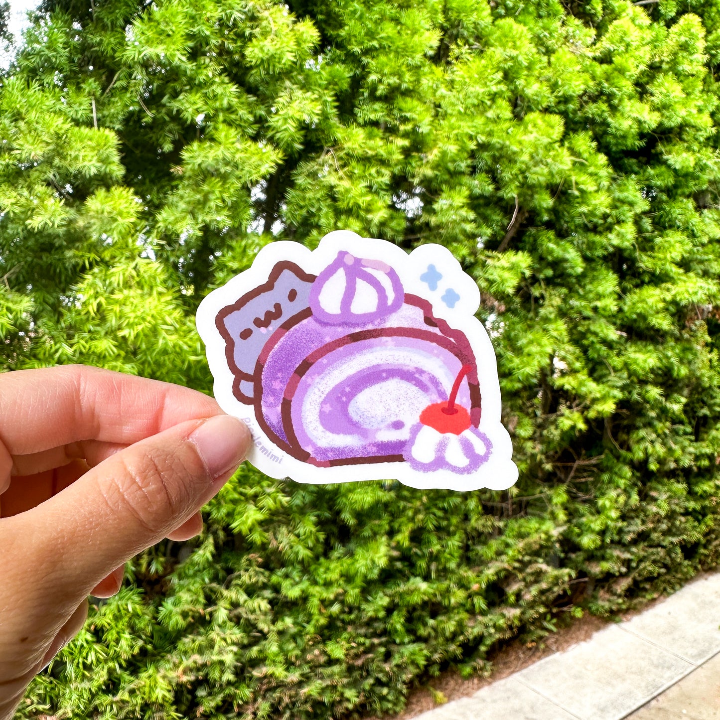 Ube Cakeroll Cat Vinyl Sticker