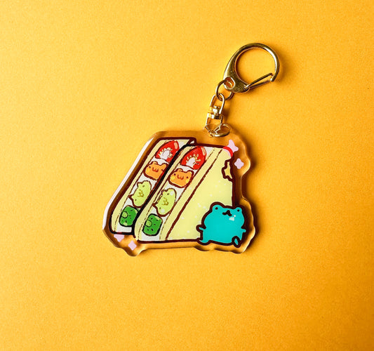 Fruit Sandwich Frog Acrylic Keychain