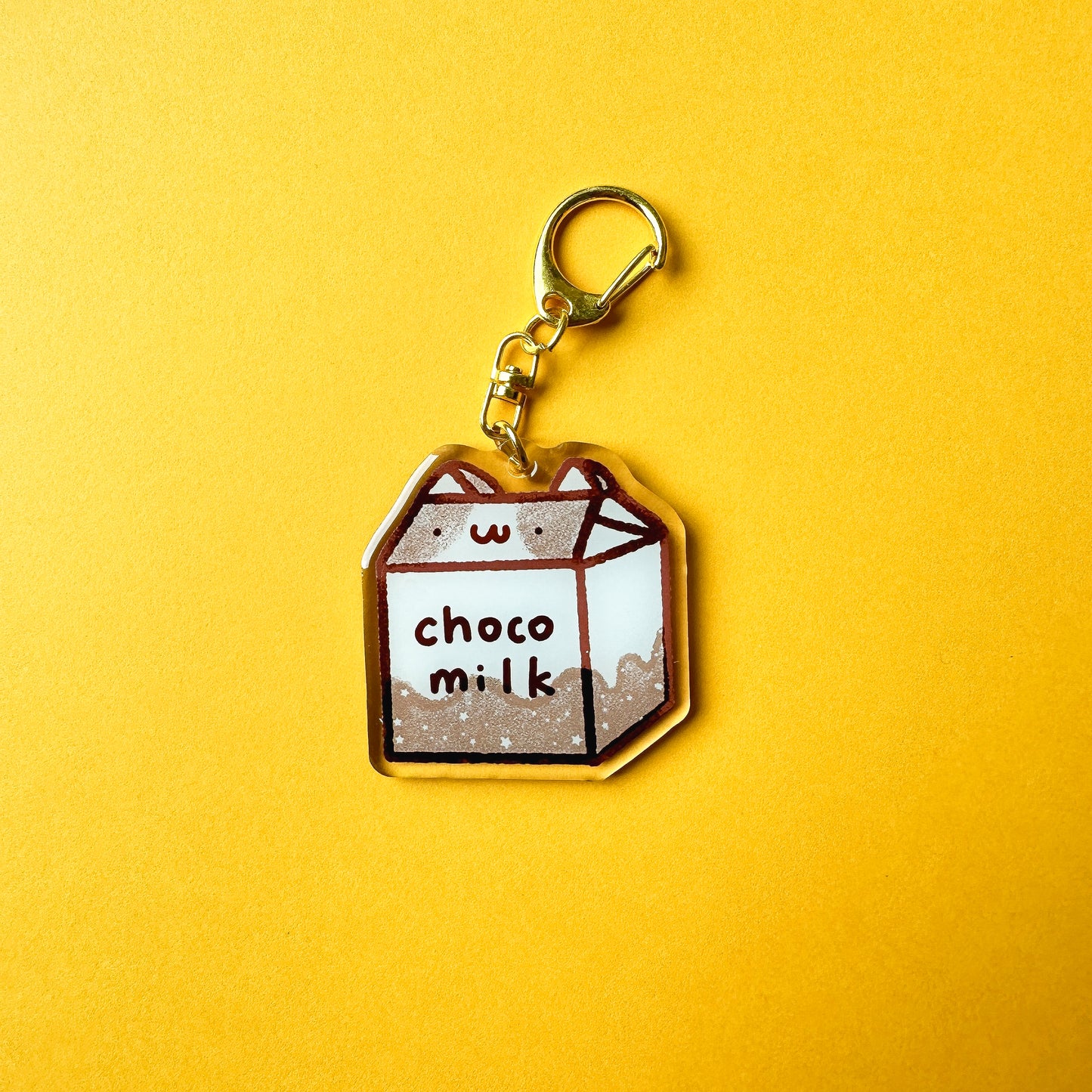 Cat Chocolate Milk Carton Box Acrylic Keychain