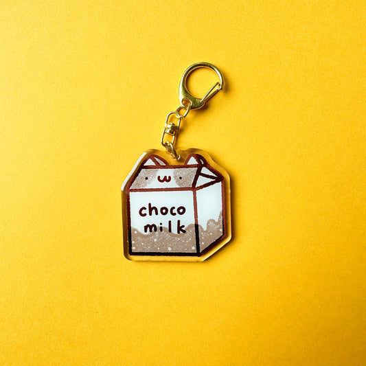 Cat Chocolate Milk Carton Box Acrylic Keychain