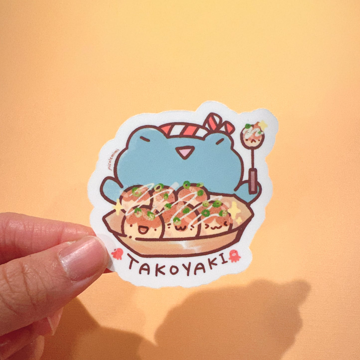Takoyaki Frog Vinyl Sticker