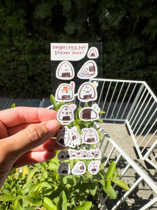 Riceball Onigiri Mini Sticker Sheet- Textured