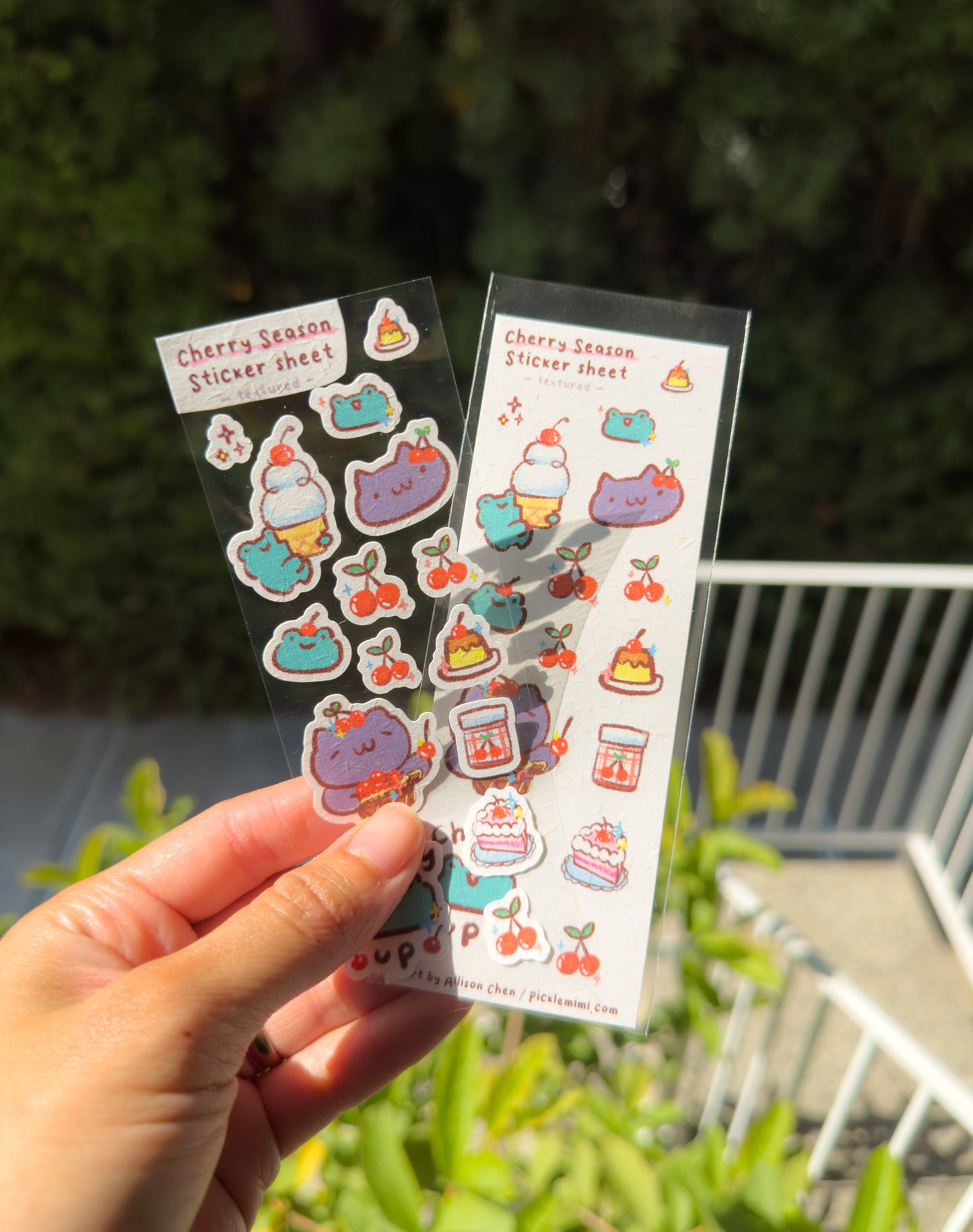 Cherry Season Mini Sticker Sheet- Textured