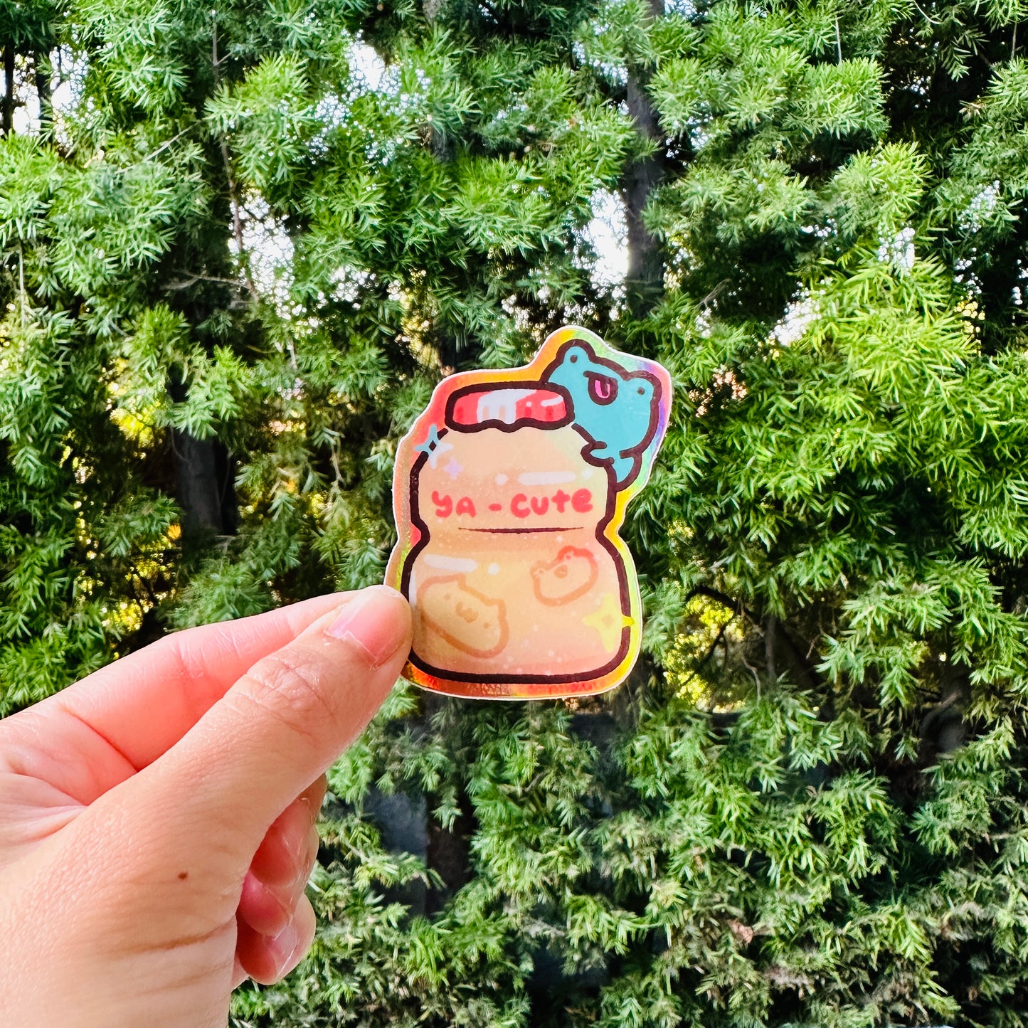 Yacute Japanese Yogurt Drink Holographic Sticker