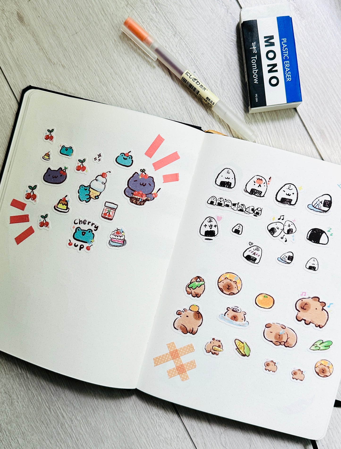 Capybara Mini Sticker Sheet- Textured