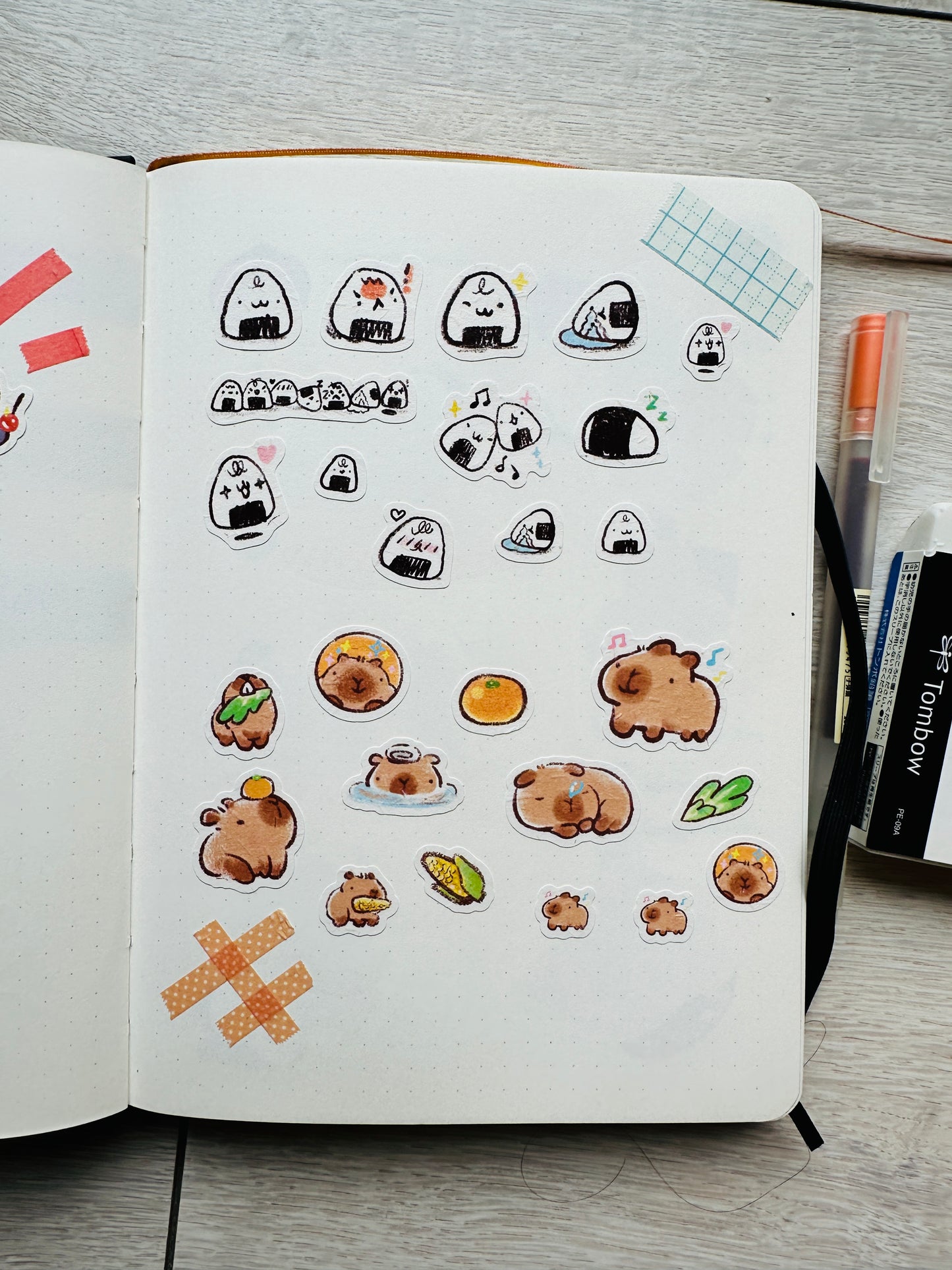 Riceball Onigiri Mini Sticker Sheet- Textured