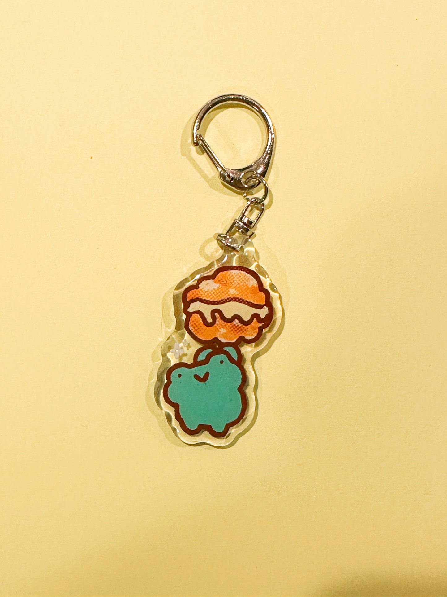 Cream Puff Frog Acrylic Keychain