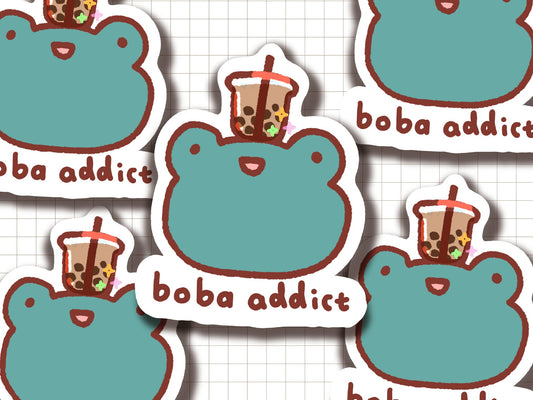 Boba Frog Vinyl Sticker