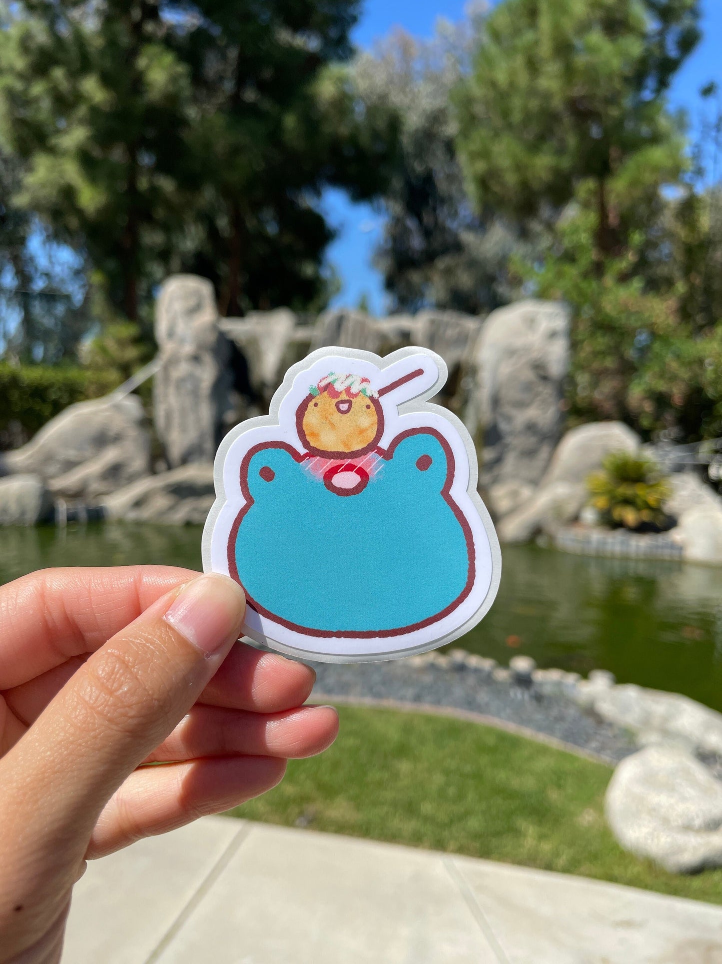 Takoyaki Frog Vinyl Sticker