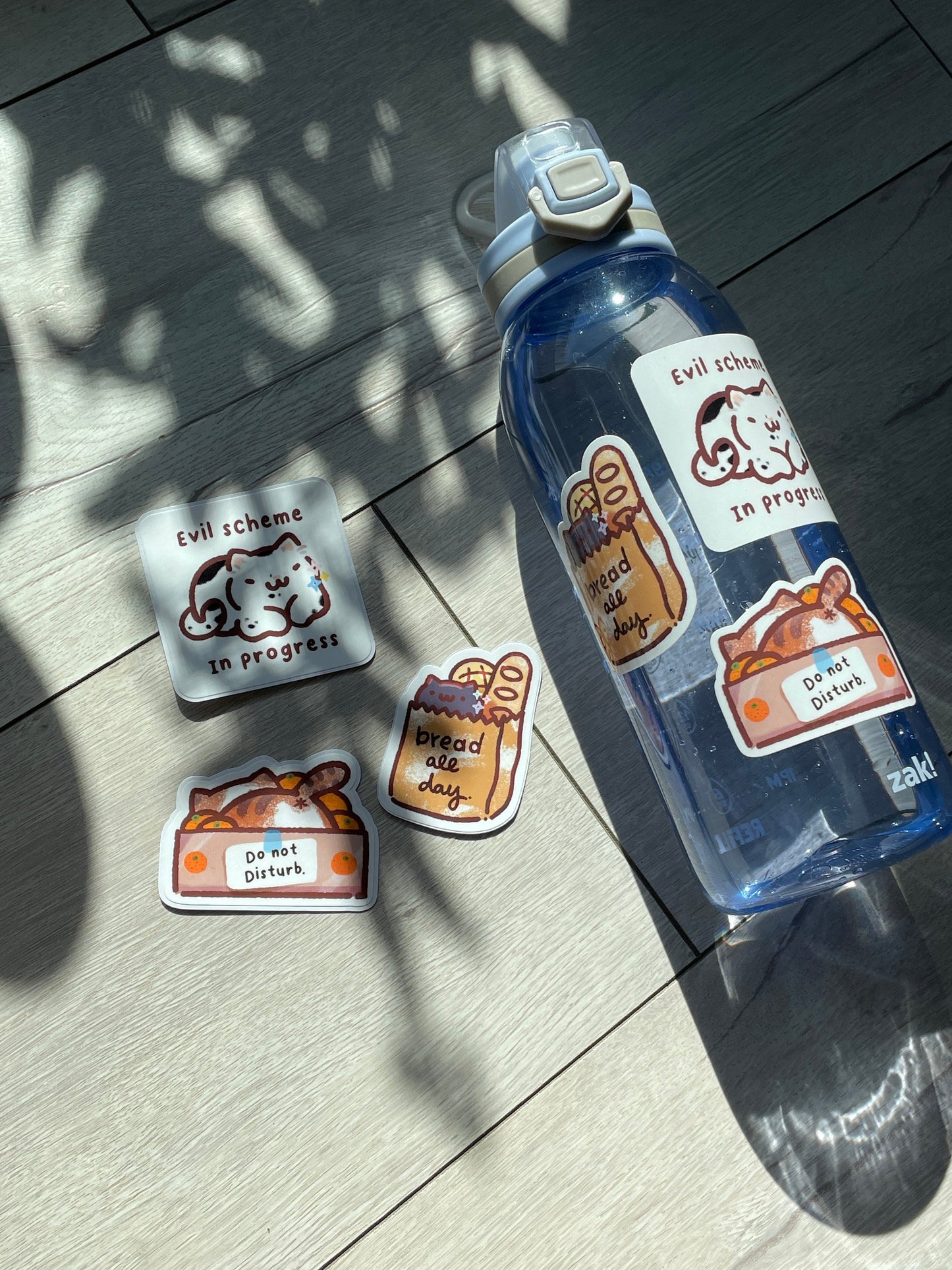 Orange Cat Box Vinyl Sticker