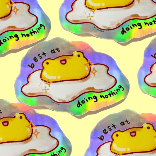 Doing Nothing Egg Vinyl Sticker