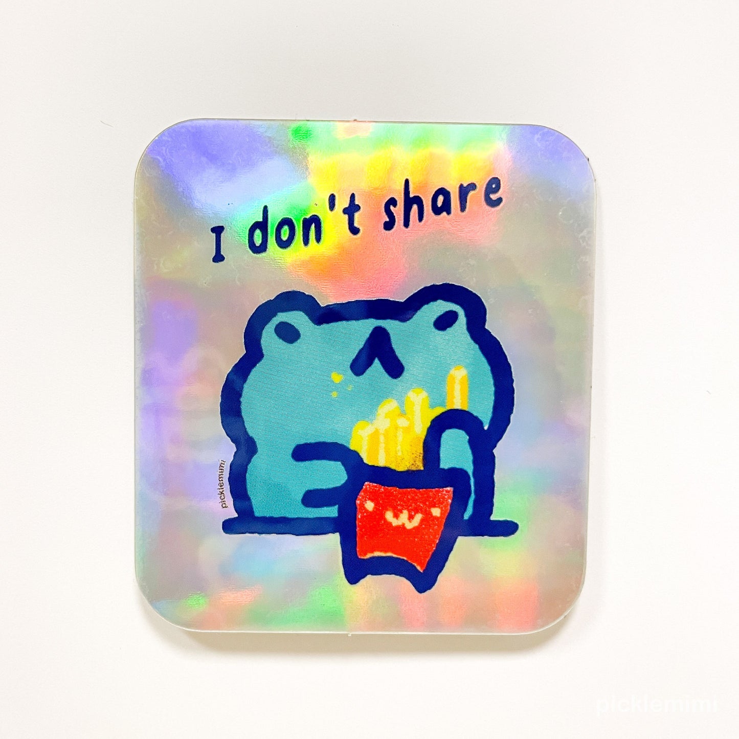 I don't Share Frog Vinyl Sticker