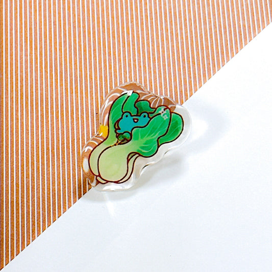 Bok Choy Frog Pin