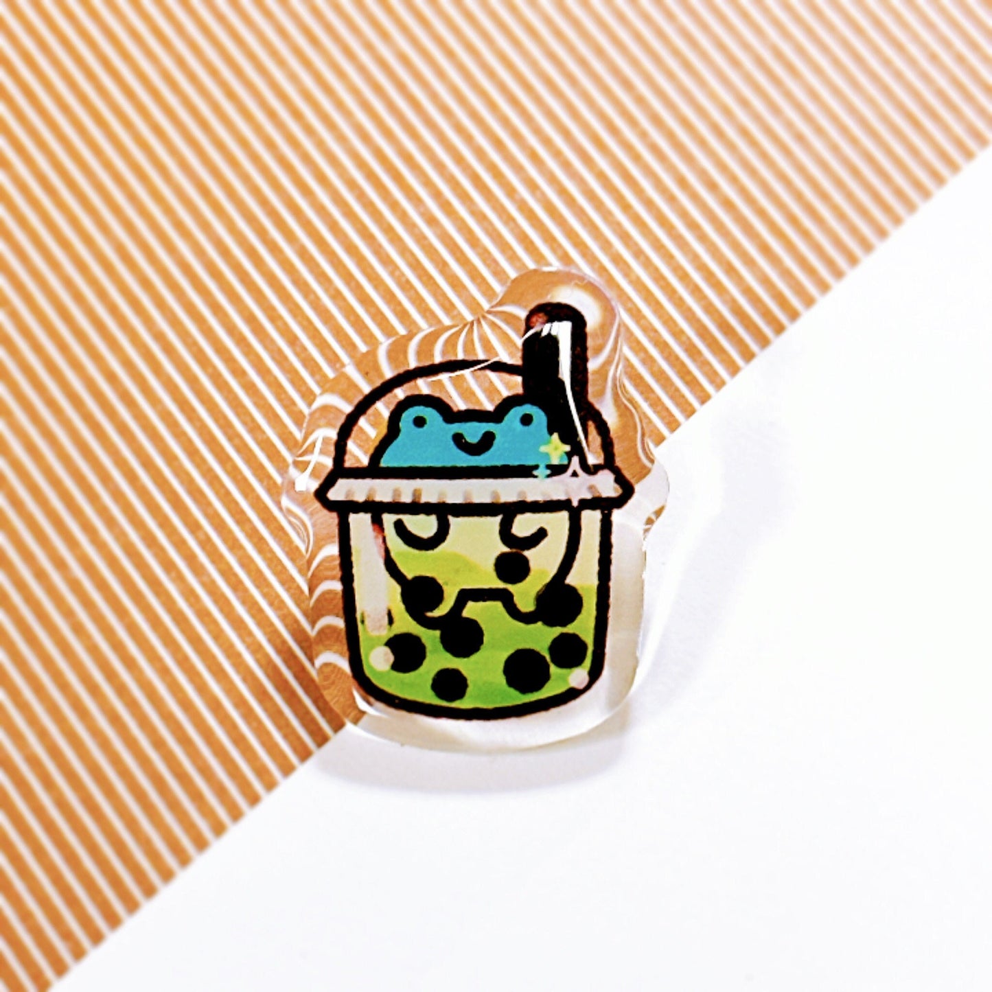Green Tea Boba Frog Pin