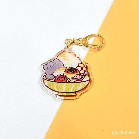 Shaved Ice Cat Keychain