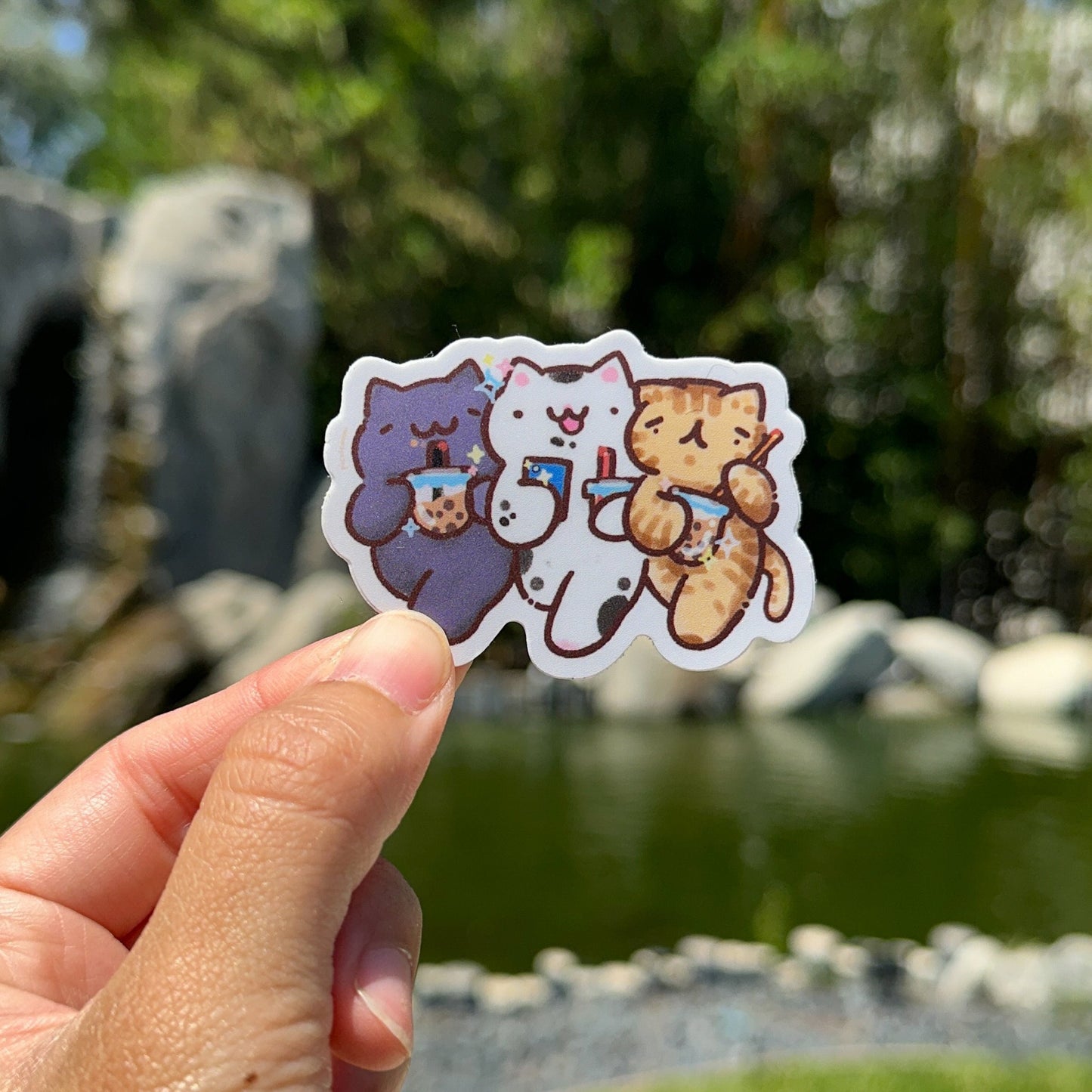 Cat Boba Friends Vinyl Sticker