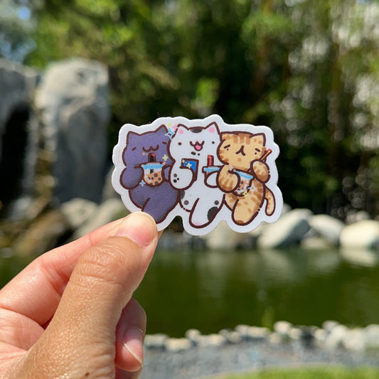 Cat Boba Friends Vinyl Sticker