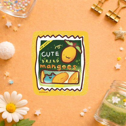 Cute Dry Mango Bag Vinyl Sticker
