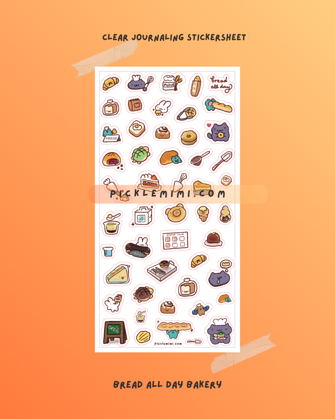 Bread All Day Clear Sticker Sheet