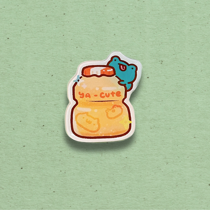 Acrylic Refrigerator Magnet - Ya Cute Yogurt Bottle Frog
