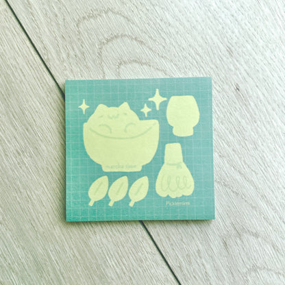Matcha Cat Post-it Notes
