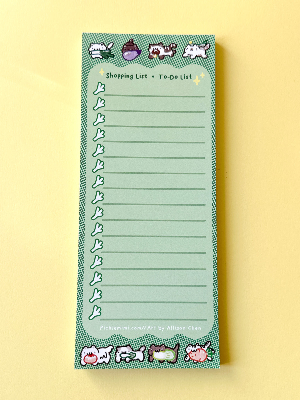 Veggie Cat Shopping List Notepad