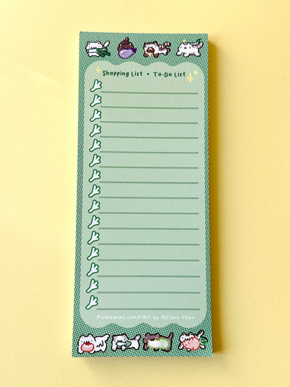Veggie Cat Shopping List Notepad