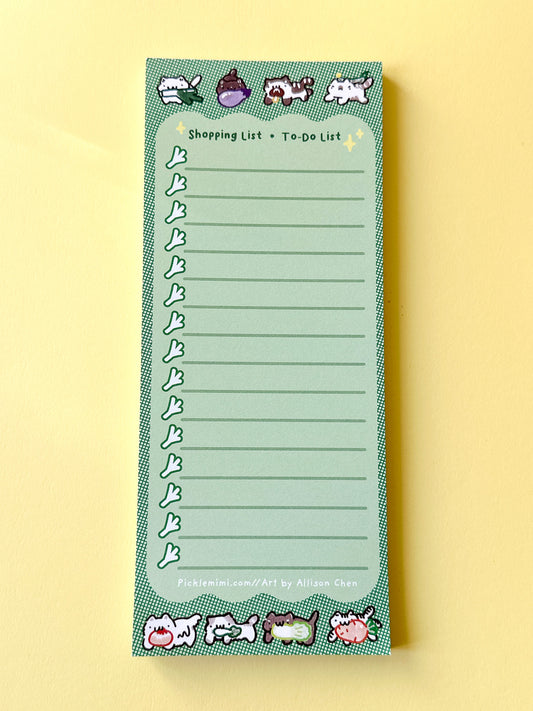 Veggie Cat Shopping List Notepad