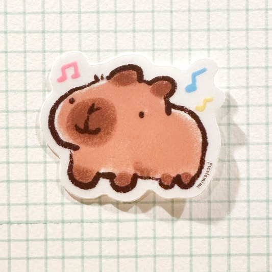 Running Capybara Vinyl Sticker - Clear