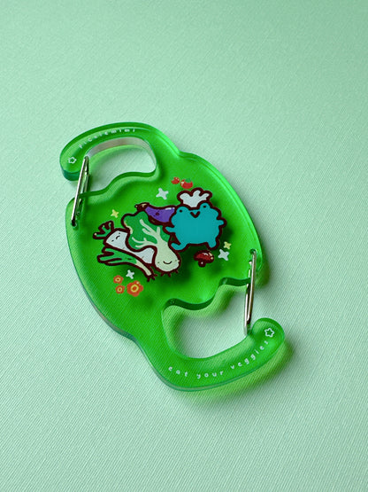 cute veggies frog carabiner clips keychains