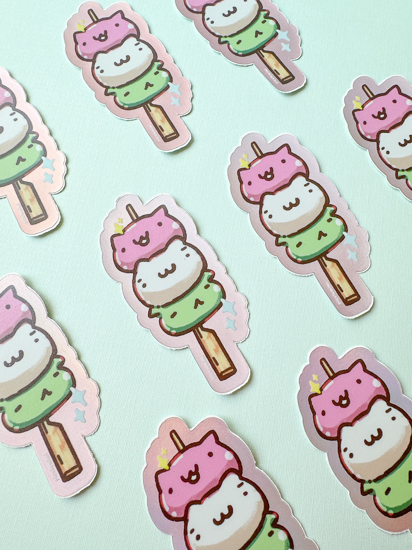 Dango Cat Holographic Sticker