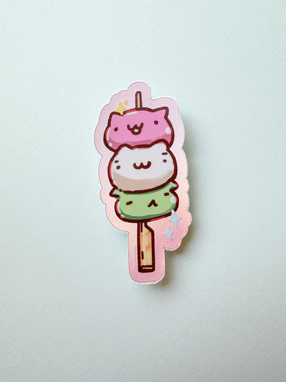 Dango Cat Holographic Sticker