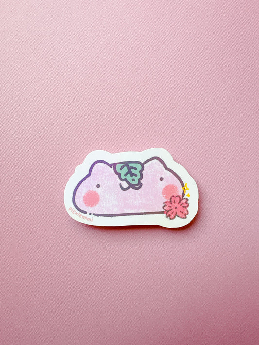 Sakura Mochi Cat Vinyl Sticker