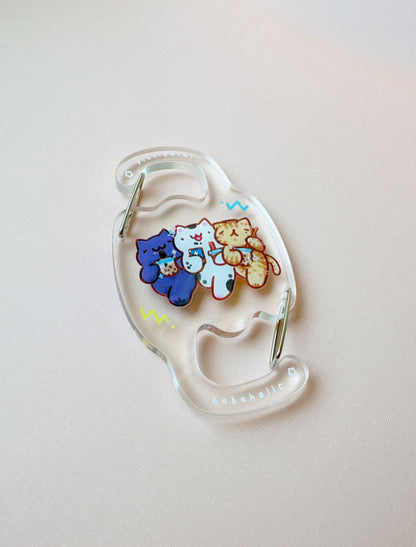 boba cats keychain carabiners
