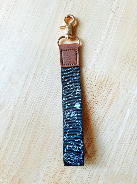 Foodie Black Wristlet Keychain Strap