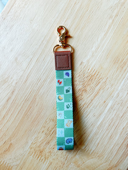 Green Foodie Veggie Wristlet Keychain Strap