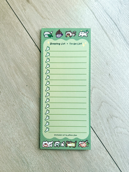 Veggie Cat Shopping Check List Notepad