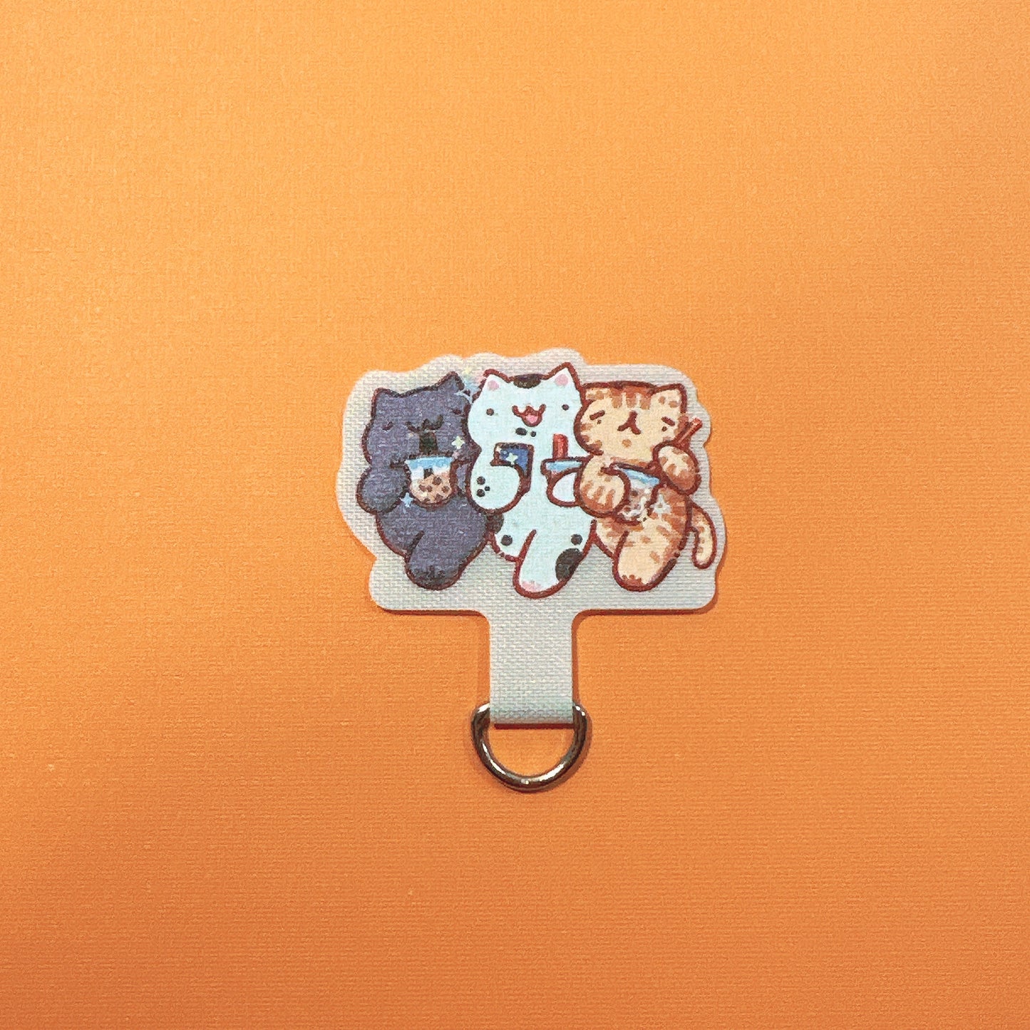Boba Cat Friends Cell Phone Strap Attachment