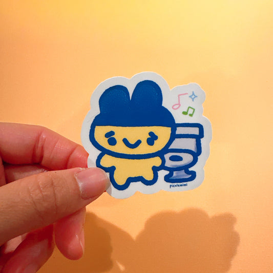 Virtual Pet Mame Toliet Vinyl Sticker