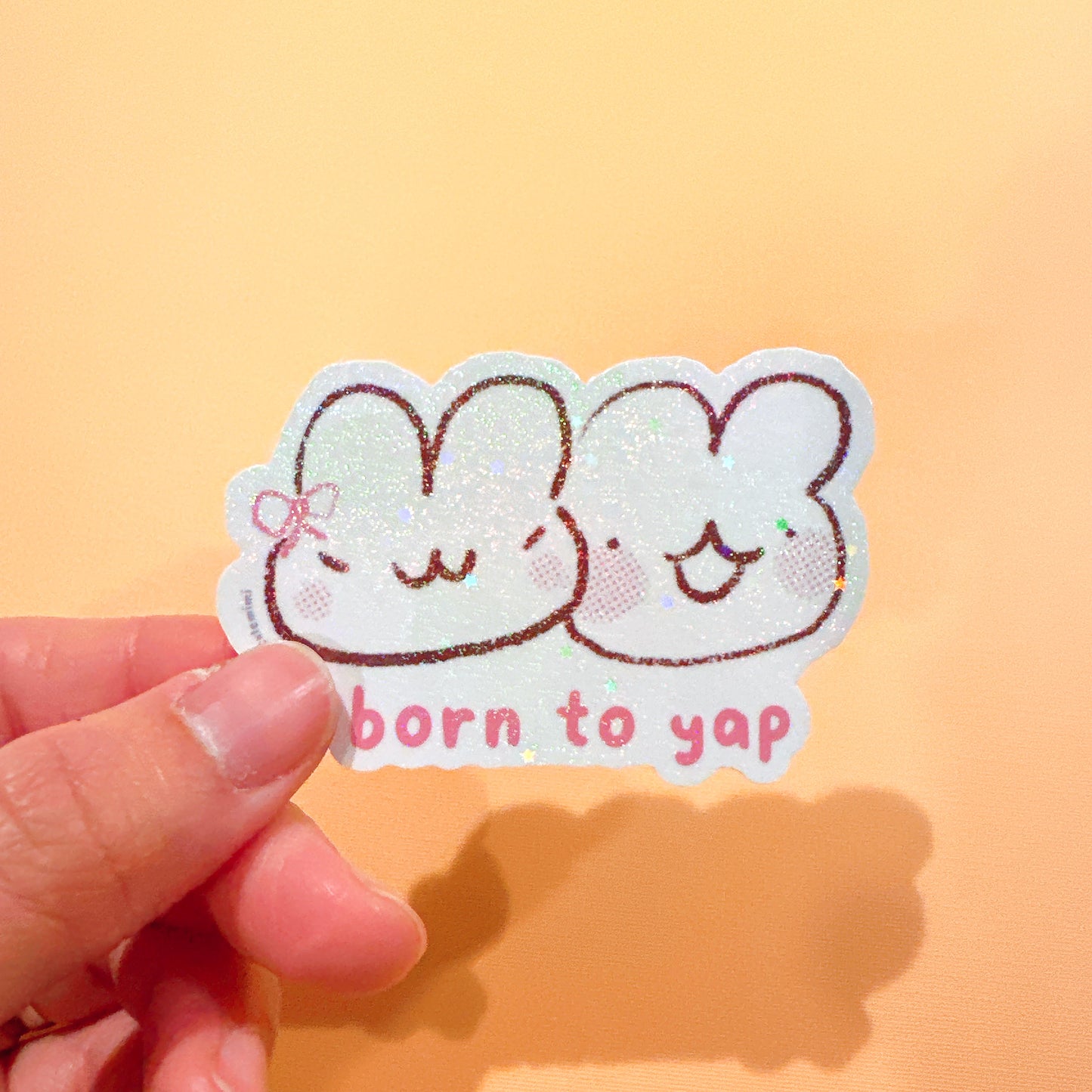 Born to Yap Bunny Vinyl Sticker