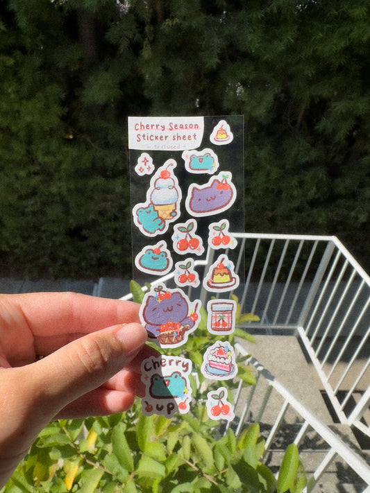 Cherry Season Mini Sticker Sheet- Textured