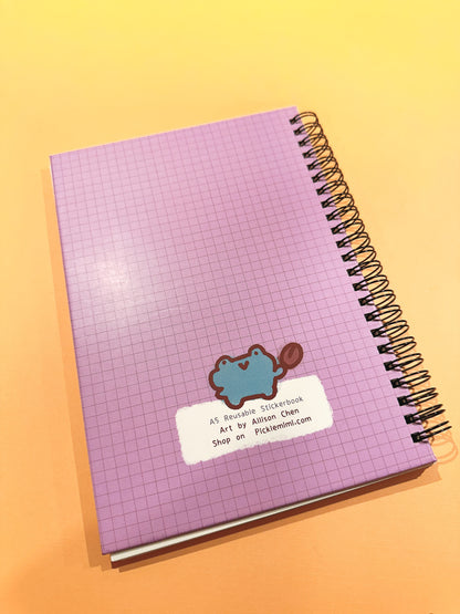 Reusable Sticker Book - Coffee Frog