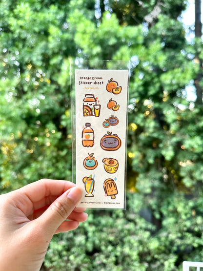 Orange Dream Mini Sticker Sheet- Textured