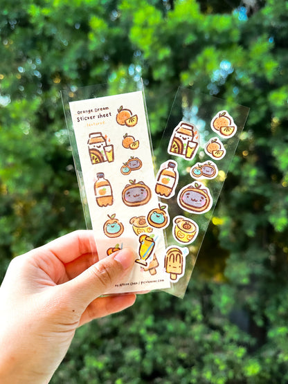 Orange Dream Mini Sticker Sheet- Textured