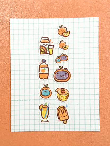 Orange Dream Mini Sticker Sheet- Textured