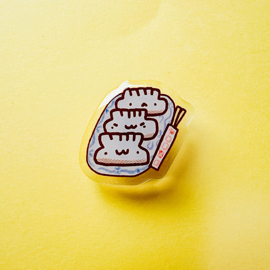 Dumpling Plate Acrylic Pin
