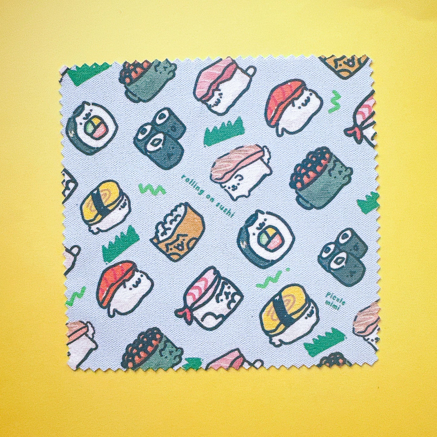 Sushi Cats Microfiber Cleaning Cloth for Glasses & Screens